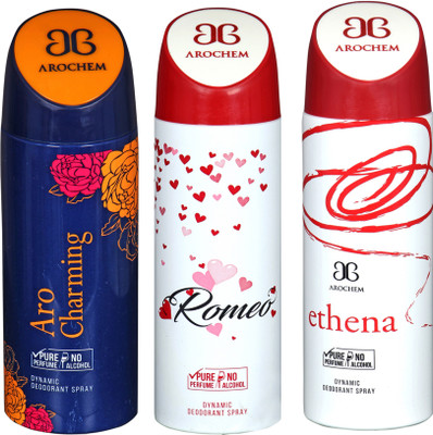 

AROCHEM aro charming,romeo and ethena combo Body Spray - For Men & Women(300 ml, Pack of 3)