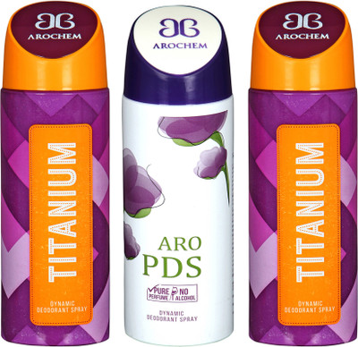 

AROCHEM titanium,aro pds and titanium combo Body Spray - For Men & Women(300 ml, Pack of 3)
