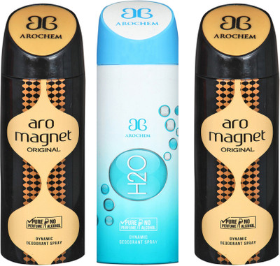 

AROCHEM aro magnet,h2o and aro magnet combo Body Spray - For Men & Women(300 ml, Pack of 3)