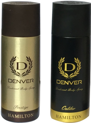 

Denver 1 PRESTIGE AND 1 CALIBER (PACK OF 2) Deodorant Spray - For Men(165 ml, Pack of 2)