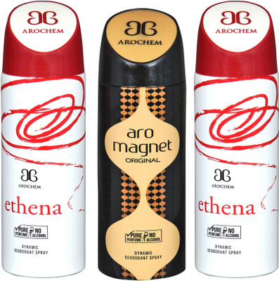

AROCHEM ethena,aro magnet and ethena combo Body Spray - For Men & Women(300 ml, Pack of 3)