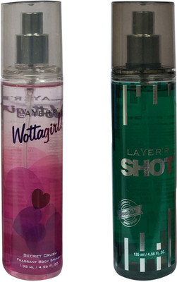 

LAYER'R ROYAL JADE AND SECRET CRUSH (PACK OF 2) Body Spray - For Men & Women(135 ml, Pack of 2)