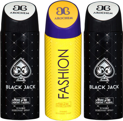 

AROCHEM black jack,fashion and black jack combo Body Spray - For Men & Women(300 ml, Pack of 3)