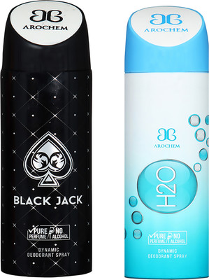 

AROCHEM BLACK JACK AND H2O DYNAMIC PURE Deodorant Spray - For Men & Women(200 ml, Pack of 2)