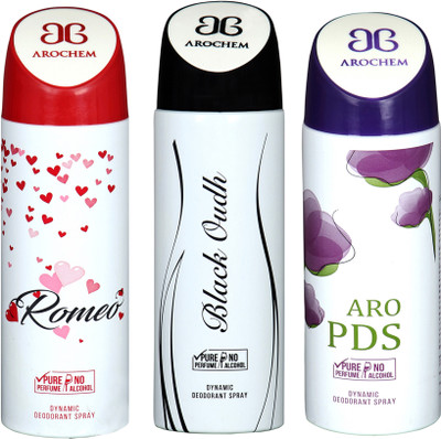 

AROCHEM romeo,black oudh and aro pds combo Body Spray - For Men & Women(300 ml, Pack of 3)