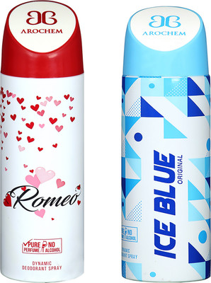 

AROCHEM ROMEO AND ICE BLUE DYNAMIC PURE Deodorant Spray - For Men & Women(200 ml, Pack of 2)