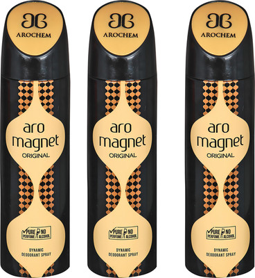 AROCHEM ARO MAGNET , ARO MAGNET AND ARO MAGNET DYNAMIC PURE ORIGINAL Deodorant Spray - For Men & Women(200 ml, Pack of 3)