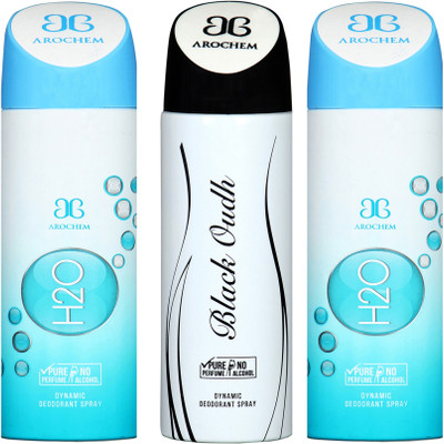 

AROCHEM h2o,black oudh and h2o combo Body Spray - For Men & Women(300 ml, Pack of 3)