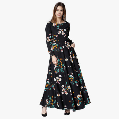 Tokyo Talkies Women Maxi Black Dress