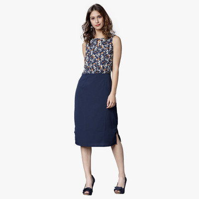 MUMBAI SLANG Women Maxi Multicolor Midi/Calf Length Dress