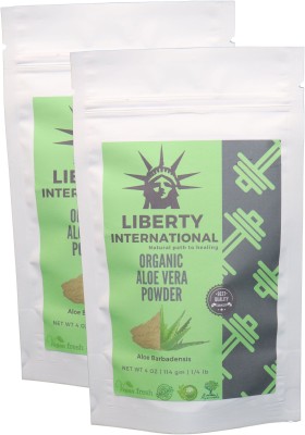 

LIBERTY INTERNATIONAL Organic Herbal Aloe Vera Powder For Smooth Hairs & Soft Skin . Skin & Hair Care (2 X 114 Gm ) B41(228 g)