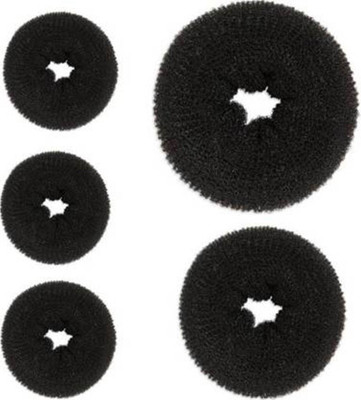

CRIBE Black Dounts 3 Same ps & 2 Defferent ps Hair Bun(Black)