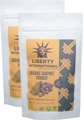 

LIBERTY INTERNATIONAL Organic Reetha/Aritha /Soap Nut Powder For Hair Care, Anti-Hair Fall & Anti-Dandruff Shampoo (2 X 114 Gm ) C38(228 g)