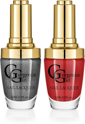 

Gorgeous Girl Glossy Nail Lacquer Rose Wood-03 & Rifle Green Glitter-39(Pack of 2)