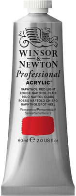 Winsor & Newton Professional Acrylic Colour - Tube of 60 ML - Naphthol Red Light (421)(Set of 1, Naphthol Red Light)