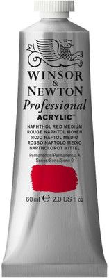 Winsor & Newton Professional Acrylic Colour - Tube of 60 ML - Naphthol Red Medium (423)(Set of 1, Naphthol Red Medium)