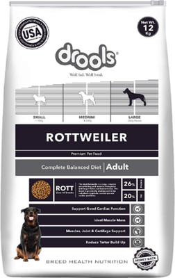 

Drools Rottweiler Adult Premium Dog Food Chicken 12 kg Dry Dog Food