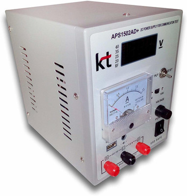 

Buyyart Original KT APS1502AD+ Laboratory DC Power Supply + 9V DC Jack & 5V USB Out Put + Battery Booster 0-2A 0-15V 90 Watts PSU(Grey)