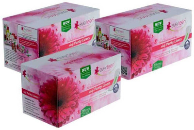 

everteen Daily Panty Liners with 100% Natural Cotton Top – 3 Packs (3 x 30pcs) Pantyliner(Pack of 3)