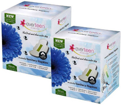 

everteen 100% natural Cotton pack of 2 Sanitary Pad(Pack of 20)