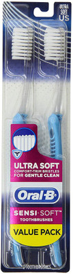

Oral-B Sensi-Soft Toothbrush Twin Pack, Colors May Vary Soft Toothbrush(Pack of 2)
