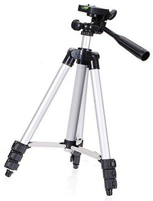 

OSRAY 3110 Portable Camera Tripod With Three-Dimensional Head Tripod(Black, Silver, Supports Up to 500 g)