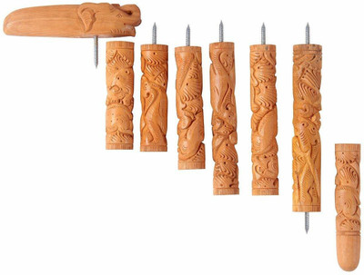 

Jaipuri Craft Wood Carving Baton Walking Stick for Men and Women Walking Stick