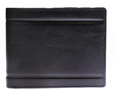 Wrangler Men Black Genuine Leather Wallet(3 Card Slots)