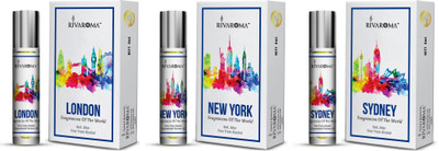 

Rivaroma Roll On Set Of 3 ( SYDNEY , LONDON , NEW YORK ) Each 8 ml Floral Attar(Floral)