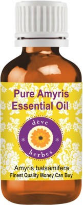 

Deve Herbes Pure Amyris Essential Oil 50ml (Amyris balsamifera) 100% Natural Therapeutic Grade Steam Distilled(50 ml)