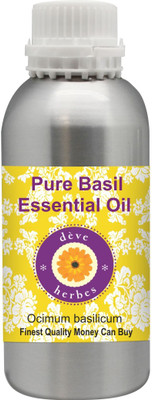 

Deve Herbes Pure Basil Essential Oil 300 ml (Ocimum basilicum) 100% Natural Therapeutic Grade Steam Distilled(300 ml)