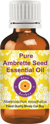 

Deve Herbes Pure Ambrette Seed Essential Oil 10ml (Abelmoschus moschatus) 100% Natural Therapeutic Grade Steam Distilled(10 ml)