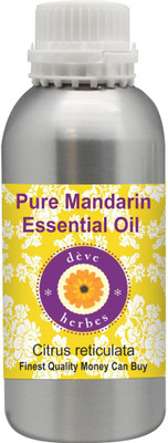 

Deve Herbes Pure Mandarin Essential Oil 300ml (Citrus reticulata) 100% Natural Therapeutic Grade Steam Distilled(300 ml)