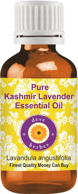 

Deve Herbes Pure Kashmir Lavender Essential Oil 100ml (Lavandula angustifolia) 100% Natural Therapeutic Grade Steam Distilled Finest Lavender Oil, Money Can Buy(100 ml)