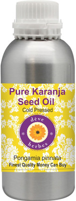 

Deve Herbes Pure Karanja Seed Oil 300ml (Pongamia pinnata) 100% Natural Therapeutic Grade Cold Pressed(300 ml)