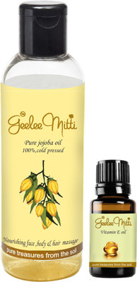 

Geeleemitti Jojoba Carrier Oil + Pure Vitamin E Oil to be diluted for Hair, Skin and Face(60 ml)