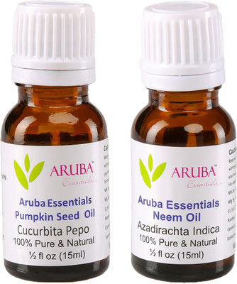 

Aruba Essentials 100% Undiluted Pumpkin Seed Oil & Neem Oilfor Face, Skin & Hair 15 ml Each Total 30 ml(30 ml)