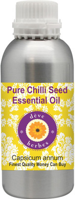 

Deve Herbes Pure Chilli Seed Essential Oil 300ml (Capsium annum) 100% Natural Therapeutic Grade Steam Distilled(300 ml)