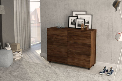 Furn Central Engineered Wood Free Standing Chest of Drawers(Finish Color - Imbuia)