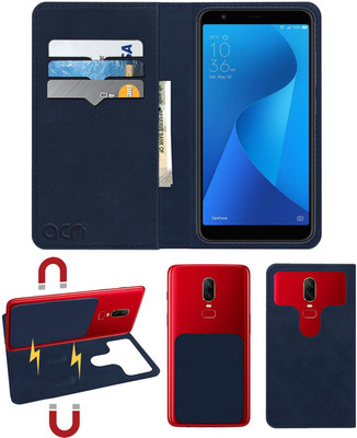ACM Flip Cover for Asus Zenfone Max Plus M1(Blue, Cases with Holder, Pack of: 1)