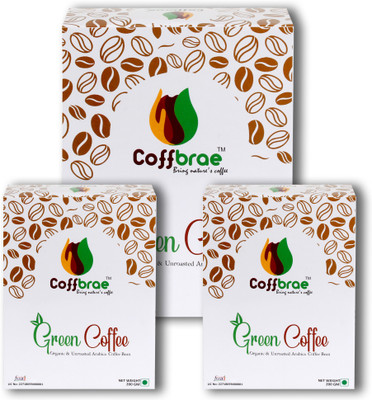 

Coffbrae Organic & Unroasted Green Coffee Bean - 200gm ( Pack of 3 ) Instant Coffee 600 g(Pack of 3)