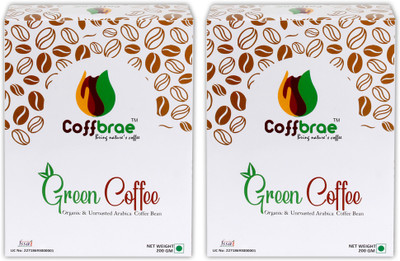 Coffbrae Organic & Unroasted Green Coffee Bean (Pack of 2 )- Instant Coffee 400 g(Pack of 2)