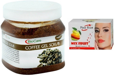

Pink Root MIX FRUIT BLEACH 43G WITH BIOCARE COFFEE GEL SCRUB 500GM(Set of 2)