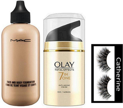 

Catherine Eyelashes, Face And Body Foundation, Total Effects 7in1 Anti Ageing Cream(Set of 3)