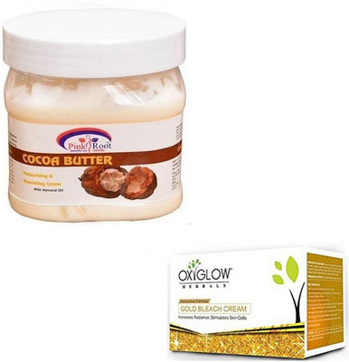

Pink Root COCOA BUTTER CREAM 500GM WITH OXYGLOW GOLD BLEACH 50GM(Set of 2)