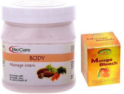 

Pink Root MANGO BLEACH 43G WITH BIOCARE BODY MASSAGE CREAM 500GM(Set of 2)