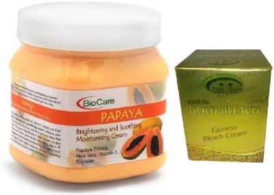 PINKROOT GOLD BLEACH 43G WITH BIOCARE PAPAYA CREAM 500GM(2 Items in the set)