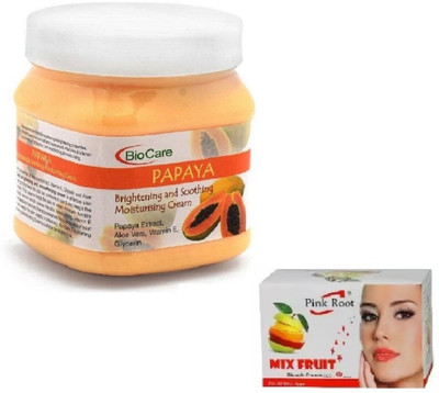 

Pink Root MIX FRUIT BLEACH 43G WITH BIOCARE PAPAYA CREAM 500GM(Set of 2)