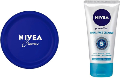 

Nivea Creme (200 ML) & TOTAL FACE CLEANUP (50 ML)(Set of 2)