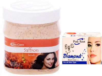 

Pink Root DIAMOND BLEACH 43G WITH SAFFRON SCRUB 500GM(Set of 2)